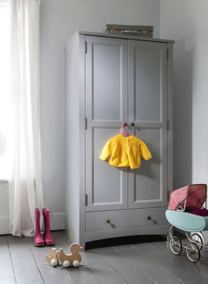 Birte Wardrobe with Storage in Silk Grey