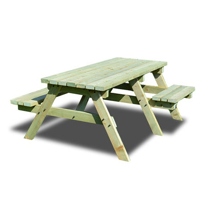 Bisbrooke 6ft Disabled Access Picnic Bench - L180 x W140 x H72.5 cm - Light Green