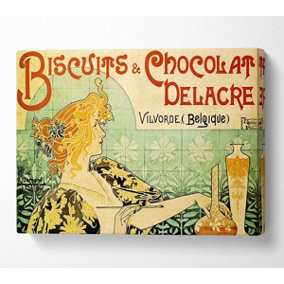Biscuits And Chocolat Delacre Canvas Print Wall Art - Medium 20 x 32 Inches