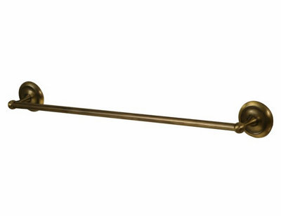 Bisk 460mm Retro Bathroom Bath Rack Single Towel Bar Hanger Antique Brass Wall Mounted