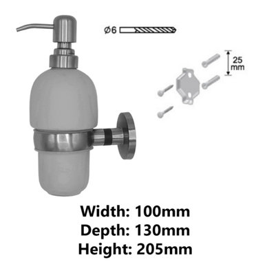 Bisk Grip + Liquid Soap Ceramics Dispenser Solid Wood and Zamak Wall Mounted