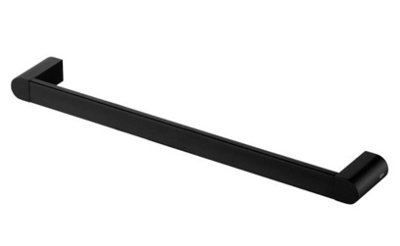 Bisk Single Towel Bath Bar Hanger Wall Mounted Bathroom Black Powder Coated Zamak
