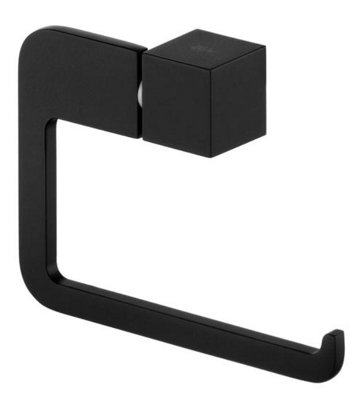 Bisk Toilet Paper Rack Wall Mounted Roll Holder Modern WC Black Powder Coated Zamak