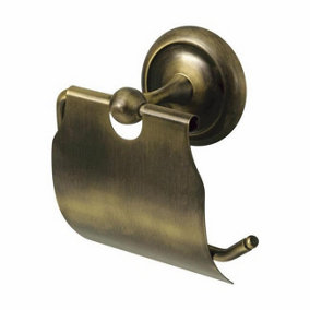 Bisk Toilet Paper Rack WC Roll Holder Retro Bathroom Antique Brass Wall Mounted