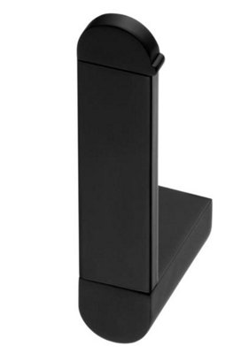 Bisk Vertical Toilet Paper Rack WC Roll Holder Modern Black Powder Coated Zamak