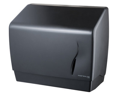 Bisk Wall Mounted Bathroom Hand Paper Towel Tissue Dispenser Box Industrial Black ABS