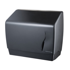 Bisk Wall Mounted Bathroom Hand Paper Towel Tissue Dispenser Box Industrial Black ABS