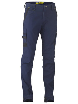 BISLEY WORKWEAR FLX & MOVE STRETCH UTILITY CARGO TROUSER NAVY 38R