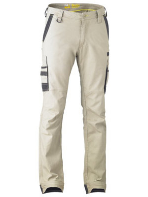 BISLEY WORKWEAR FLX & MOVE STRETCH UTILITY CARGO TROUSER STONE 38S