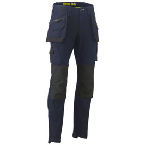 BISLEY WORKWEAR FLX & MOVE STRETCH UTILITY CARGO TROUSER WITH HOLSTER TOOL POCKETS NAVY 34S