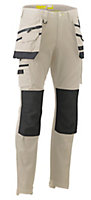 BISLEY WORKWEAR FLX & MOVE STRETCH UTILITY CARGO TROUSER WITH HOLSTER TOOL POCKETS STONE 42S
