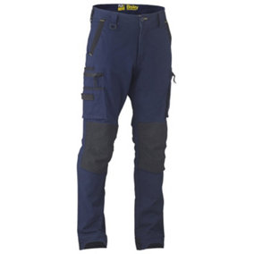 BISLEY WORKWEAR FLX & MOVE STRETCH UTILITY CARGO TROUSER WITH KEVLAR KNEE PAD POCKETS CHARCOAL 40R