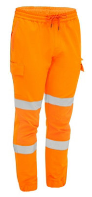 BISLEY WORKWEAR FLX & MOVE™ TAPED HI VIS  4 WAY STRETCH JOGGER  ORANGE 36