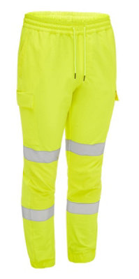 BISLEY WORKWEAR FLX & MOVE™ TAPED HI VIS  4 WAY STRETCH JOGGER  YELLOW 30