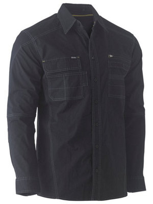 BISLEY WORKWEAR FLX & MOVE UTILITY WORK SHIRT  BLACK 3XL