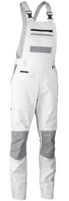 BISLEY WORKWEAR PAINTERS CONTRAST CARGO TROUSER WHITE