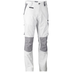 BISLEY WORKWEAR PAINTERS CONTRAST CARGO TROUSER WHITE