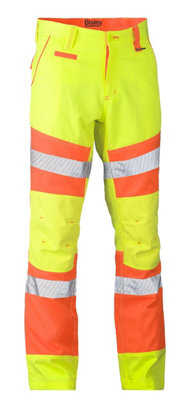 BISLEY WORKWEAR TAPED BIOMOTION DOUBLE HI VIS TROUSER