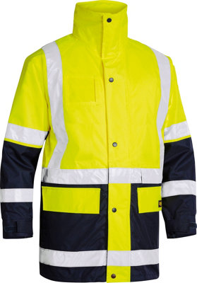 BISLEY WORKWEAR TAPED HI VIS 5-IN-1 RAIN JACKET