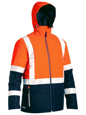 BISLEY WORKWEAR TAPED HI VIS PUFFER JACKET X Small