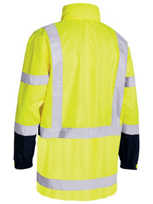 BISLEY WORKWEAR TAPED HI VIS RAIN SHELL JACKET X Small