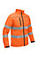 BISLEY WORKWEAR TAPED HI VIS SOFT SHELL JACKET WITH HOOD XX Large