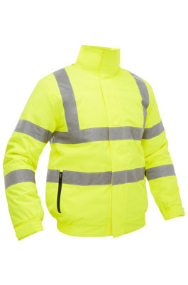 BISLEY WORKWEAR TAPED HI VIS WET WEATHER RIPSTOP BOMBER JACKET Large