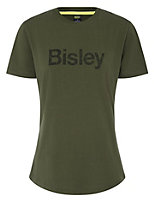 BISLEY WORKWEAR WOMEN'S COTTON LOGO TEE Large/X Large ARMY GREEN 12