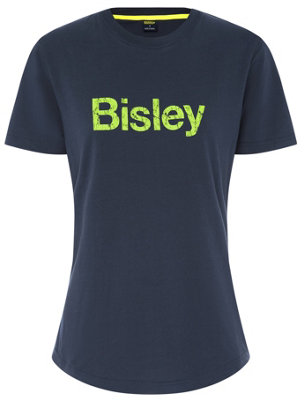 BISLEY WORKWEAR WOMEN'S COTTON LOGO TEE Large/X Large NAVY 12