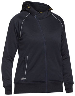 BISLEY WORKWEAR WOMEN'S FLEECE ZIP FRONT HOODIE WITH SHERPA LINING  NAVY 10