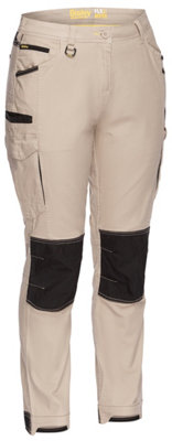 BISLEY WORKWEAR WOMEN'S FLX & MOVE CARGO TROUSERS STONE 12