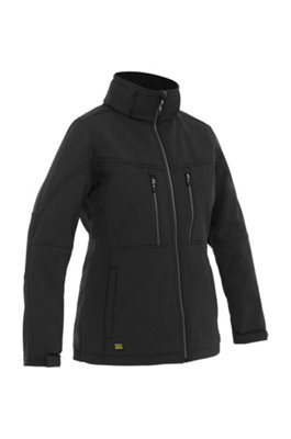 BISLEY WORKWEAR WOMEN'S FLX & MOVE HOODED SOFT SHELL JACKET BLACK 6
