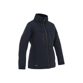 BISLEY WORKWEAR WOMEN'S FLX & MOVE HOODED SOFT SHELL JACKET  NAVY 10