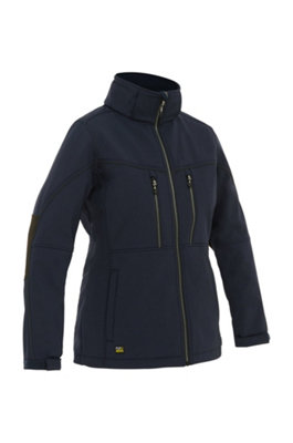 BISLEY WORKWEAR WOMEN'S FLX & MOVE HOODED SOFT SHELL JACKET  NAVY 16