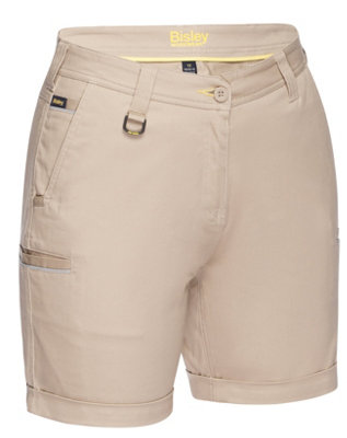 BISLEY WORKWEAR WOMEN'S STRETCH COTTON DRILL SHORT  STONE 14