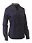 BISLEY WORKWEAR WOMEN'S STRETCH V-NECK CLOSED FRONT SHIRT Large/X Large NAVY 12
