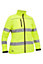 BISLEY WORKWEAR WOMEN'S TAPED HI VIS SOFT SHELL JACKET WITH HOOD X Small