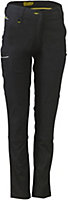BISLEY WORKWEAR WOMENS MID RISE STRETCH COTTON TROUSER BLACK 10