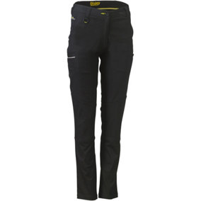 BISLEY WORKWEAR WOMENS MID RISE STRETCH COTTON TROUSER BLACK 12