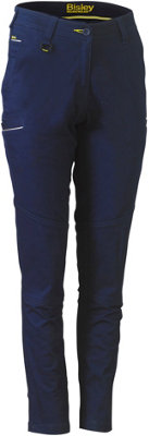 BISLEY WORKWEAR WOMENS MID RISE STRETCH COTTON TROUSER NAVY 12