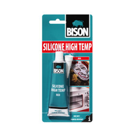 Bison Silicone High Temp Red Heat Resistant Sealant 60ml (12 Packs)