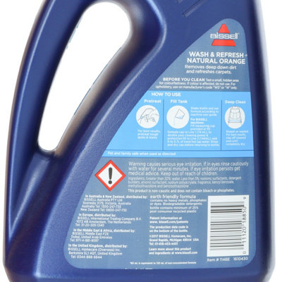 Bissell Wash & Refresh Citrus Carpet Cleaner Solution 1.5L DC100 SC100 ...