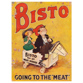 Bisto Going To The Meat Wood Hanging Door Sign Multicoloured (One Size)