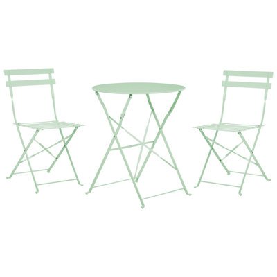 Bistro Set Folding FIORI Metal Mint Green