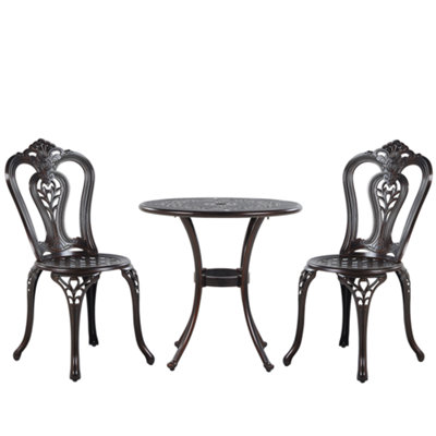 Bistro Set Metal Dark Brown BOVINO