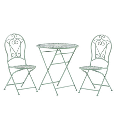 Bistro Set Metal Light Green TRENTO