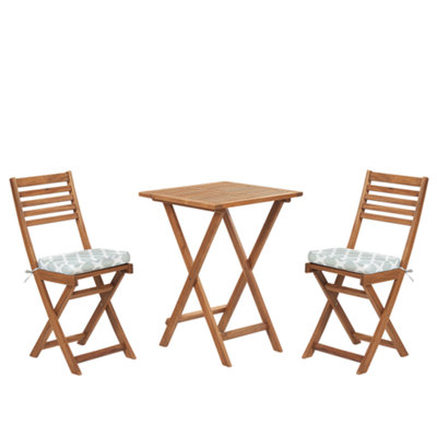 Bistro Set with Cushion Wood Mint Green FIJI