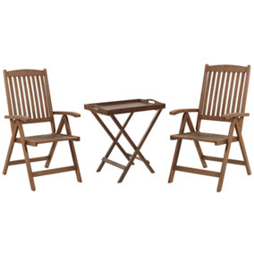 Bistro Set Wood Dark Wood AMANTEA