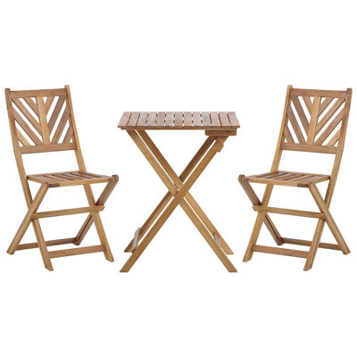 Bistro Set Wood Light Wood TERNI