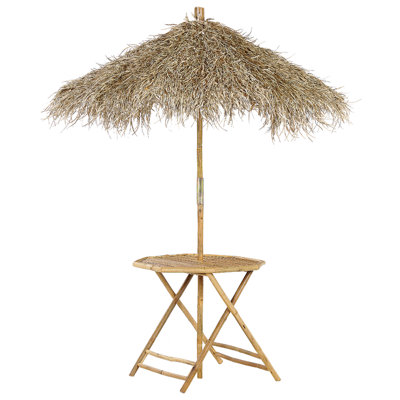 Bistro Table MOLISE 85 cm 85 cm Bamboo Wood Light Brown